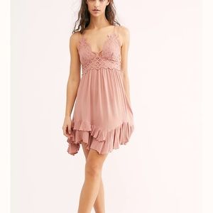 Free people adella lace slip dress